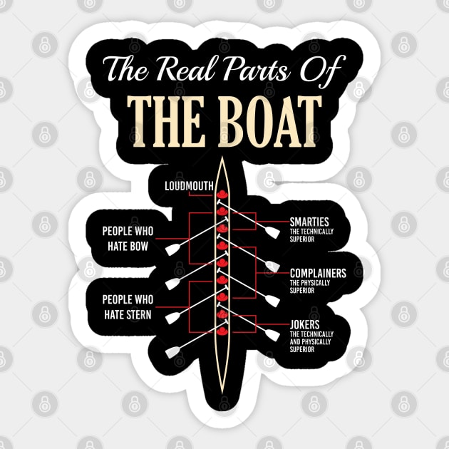The Real Parts Of The Boat - Funny Rowing Boating Kayaking T-Shirts and Gifts Sticker by Shirtbubble